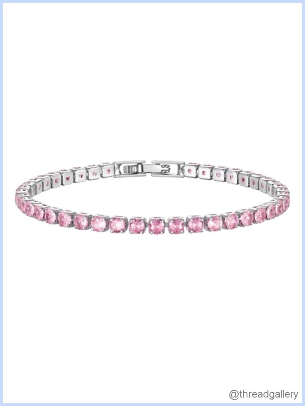 White Gold Plated Tennis Bracelet 3mm Round Cubic Zirconia Gift